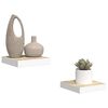 vidaXL Wandschappen zwevend 2 st 23x23,5x3,8 cm MDF eikenkleurig wit