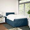 vidaXL Boxspring met matras fluweel donkerblauw 120x200 cm