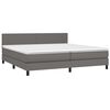 vidaXL Boxspring met matras en LED kunstleer grijs 200x200 cm