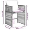 vidaXL Tuin eettafelset 9 pcs Lichtgrijs poly rattan