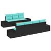 vidaXL Tuinbankenset 8 st Zwart poly rattan