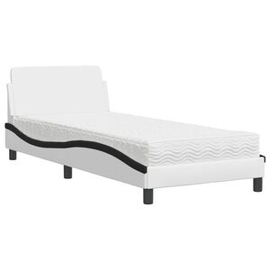 vidaXL Bed met matras "Dover" kunstleer zwart en wit 80x200 cm