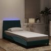 vidaXL Bedframe met LED zonder matras "Hanko" fluweel donkergroen 90x190 cm