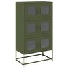 vidaXL Hoge kast 68x39x123 cm staal olijfgroen