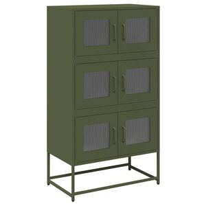 vidaXL Hoge kast 68x39x123 cm staal olijfgroen
