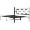 vidaXL Bedframe met hoofdbord metaal zwart 107x203 cm