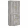 vidaXL Hoge kast 69,5x34x180 cm bewerkt hout grijs sonoma eikenkleurig