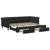vidaXL Slaapbank met onderschuifbed en lades 90x200 cm fluweel zwart
