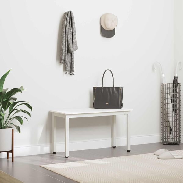 vidaXL Bank Wit 80 x 35 x 45 cm Massief grenenhout