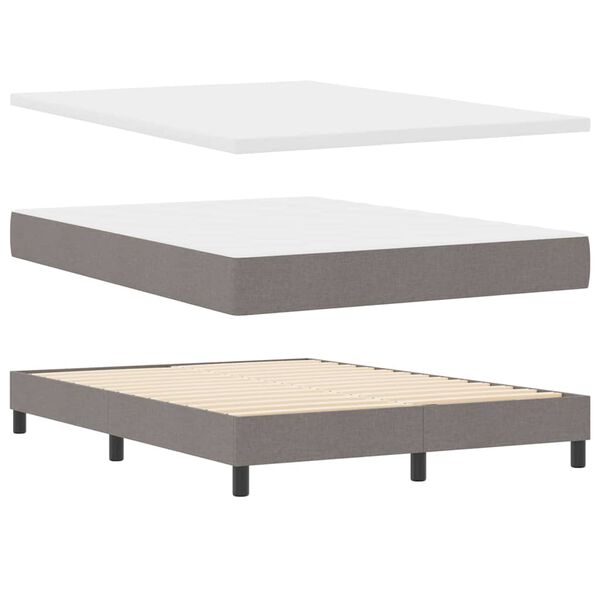 vidaXL Boxspringbed met matras Taupe 200 x 140 cm Polyester