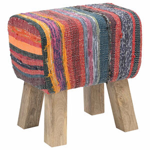 vidaXL Bank 40 x 30 x 45 cm Echt Leer Meerkleurig