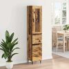 vidaXL Highboard met lade Oud Hout 34,5 x 34 x 180 cm Bewerkt hout