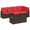 vidaXL Tuinbankenset 7 st Bruin en Rood poly rattan