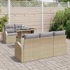 vidaXL Tuin Sofa Set met kussen met kussen 6 pcs Beige Poly Rattan