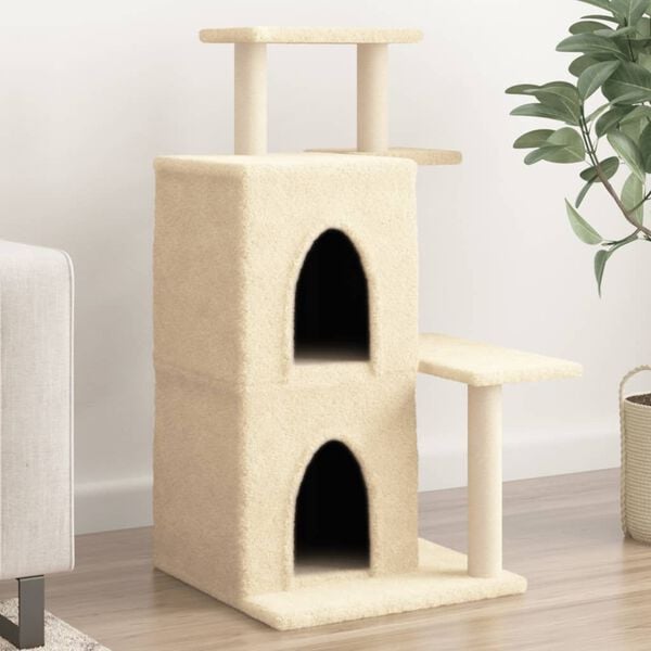 vidaXL Kattenmeubel met sisal krabpalen 97 cm cr&egrave;mekleurig