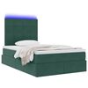 vidaXL Opbergbed met LED met matras Donkergroen 120 x 200 cm Fluweel