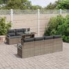 vidaXL Tuin Sofa Set met kussen met opslag 8 pcs Grijs Poly riet
