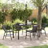 vidaXL Tuin eettafelset 5 pcs Zwart Gepoedercoat staal
