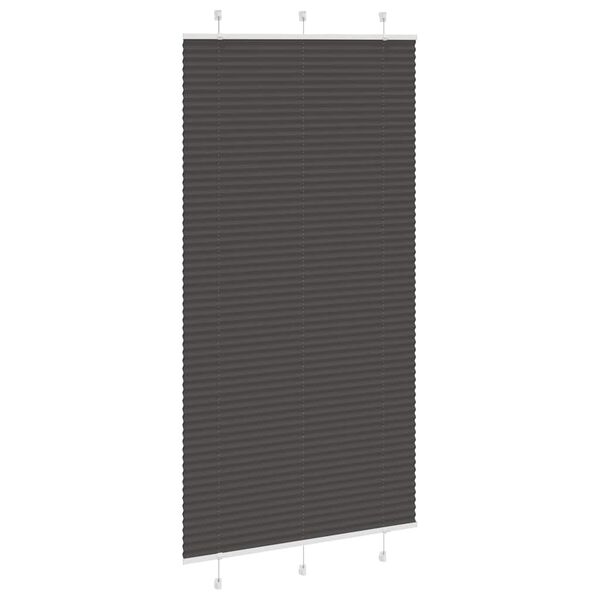 vidaXL Plissé rolgordijn 105x200cm stofbreedte 104,4cm polyester zwart