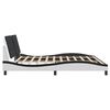 vidaXL Bedframe met LED zonder matras "Zadar" wit en zwart 200x200 cm