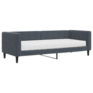 vidaXL Slaapbank met matras 80x200 cm fluweel donkergrijs