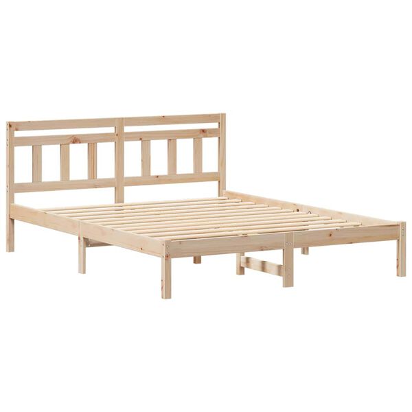 vidaXL Bedframe Bruin 160 x 200 cm Massief grenenhout