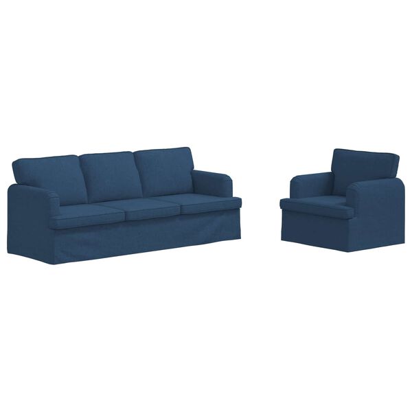 vidaXL Bank 2 pcs Blauw 144 x 80 x 85 cm Stof