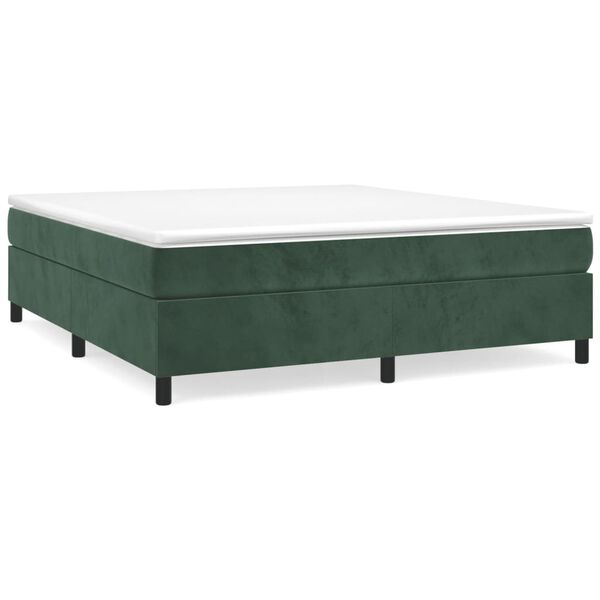vidaXL Boxspring bed 160x200 cm fluweel donkergroen