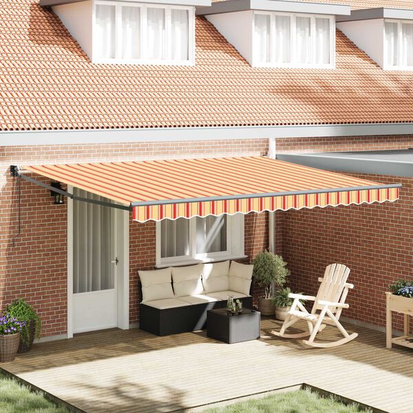 vidaXL Markies Geel en Oranje 450 x 300 x 165 cm Polyester en Metaal