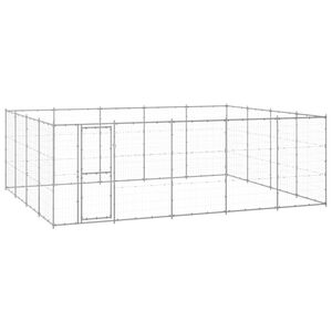 vidaXL Hondenkennel 24,2 m&sup2; gegalvaniseerd staal