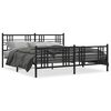 vidaXL Bedframe met hoofd- en voeteneinde metaal zwart 193x203 cm
