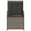 vidaXL Tuinstoelen 2 st verstelbaar met kussens poly rattan grijs
