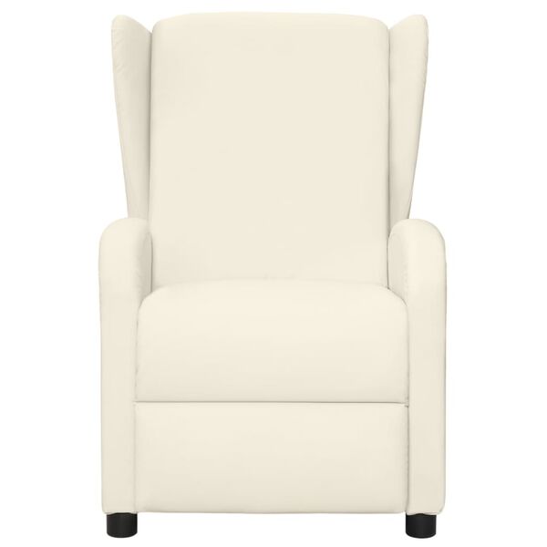 vidaXL Fauteuil verstelbaar kunstleer cr&egrave;mekleurig