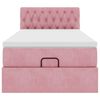 vidaXL Bed poef met matras en LED's 80x200 cm fluweel roze