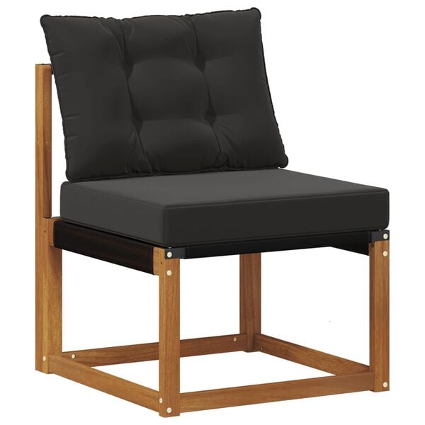 vidaXL Buiten bankenset met kussen 4 pcs Natuurlijk en Zwart