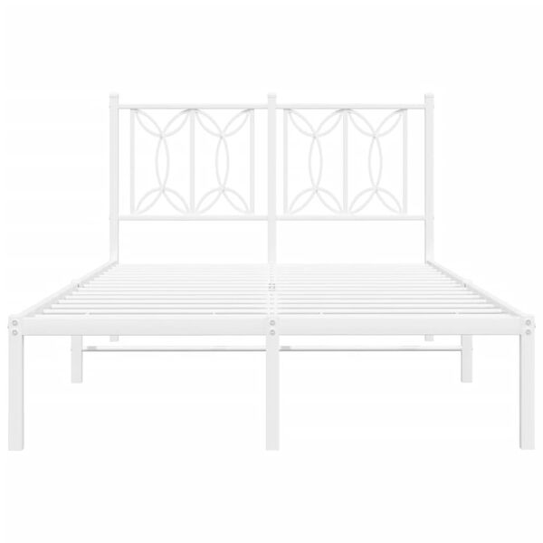 vidaXL Bedframe met hoofdbord metaal wit 120x190 cm