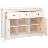 vidaXL Dressoir 100x35x74,5 cm massief grenenhout wit