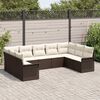 vidaXL Tuin Sofa Set met kussen 9 pcs Bruin poly rattan
