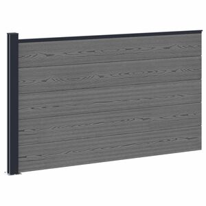 vidaXL Hekpaneel WPC en Aluminium Grijs