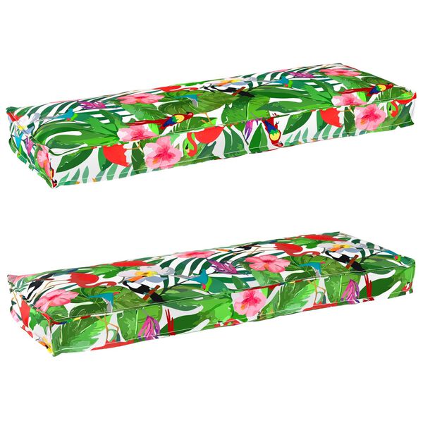 vidaXL Pallet Kussen Set 2 pcs Tropische Jungle 120 x 40 x 8 cm