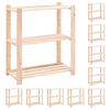 vidaXL Opbergrekken 3-laags 10 st 80x38x90 cm grenenhout 150 kg