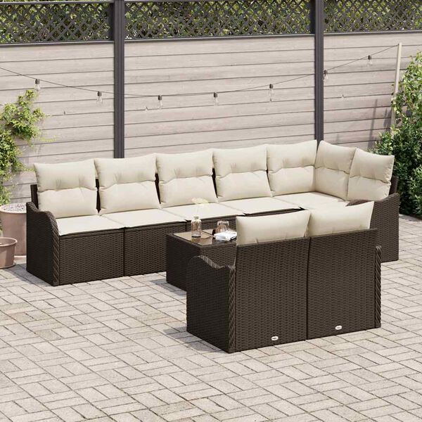 vidaXL Tuin Sofa Set Bruin poly rattan