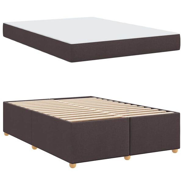 vidaXL Bedframe met matras Donkerbruin 140 x 200 cm Stof