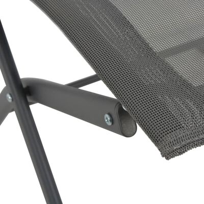 vidaXL 5-delige Tuinset inklapbaar staal en textileen grijs