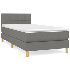 vidaXL Boxspring met matras stof donkergrijs 80x200 cm