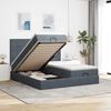 vidaXL Ottoman bed met matrassen 180x200cm fluweel donkergrijs