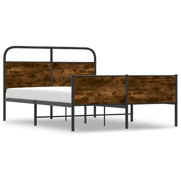 vidaXL Bedframe zonder matras bewerkt hout sonoma eikenkleur 135x190cm