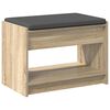 vidaXL Halbank met kussen met plank Sonoma Eiken 63 x 38 x 45 cm