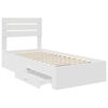 vidaXL Bedframe met lade Wit en Zilver 75 x 190 cm Bewerkt hout