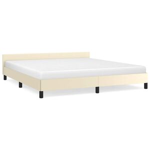 vidaXL Bedframe met hoofdeinde zonder matras 160x200 cm cr&egrave;mekleurig